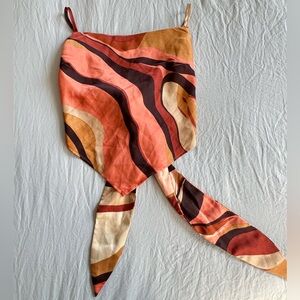 LA Hearts Marble Design Tie-Up Top